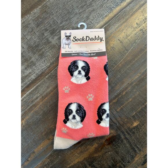 NWT Shih Tzu Socks Unisex OSFM Sock Daddy Dog Lover Socks - Picture 3 of 3